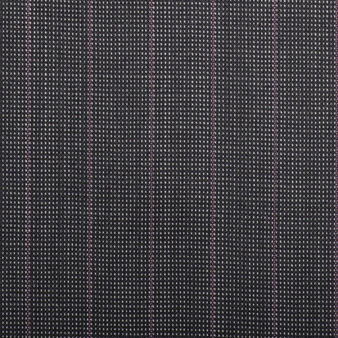 Grey Pindot With Lilac Stripe Quartz Super 100's Suiting