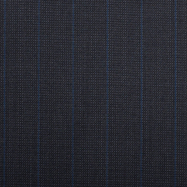 Navy Pindot With Royal Blue Stripe Quartz Super 100's Suiting