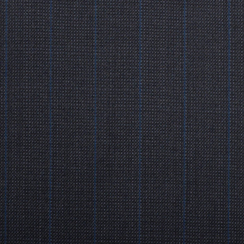 Dark Grey Pindot With Orange Stripe Quartz Super 100's Suiting