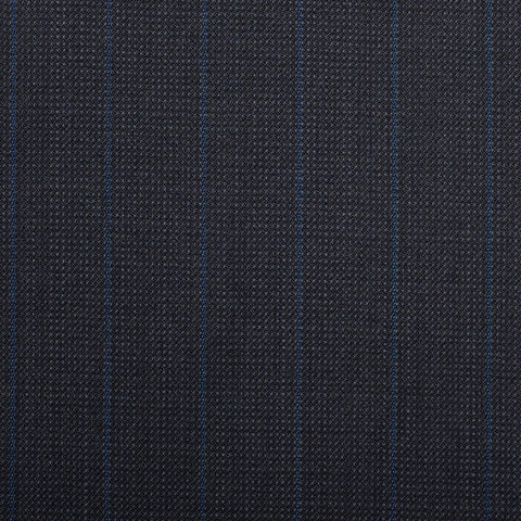 Navy Pindot With Royal Blue Stripe Quartz Super 100's Suiting