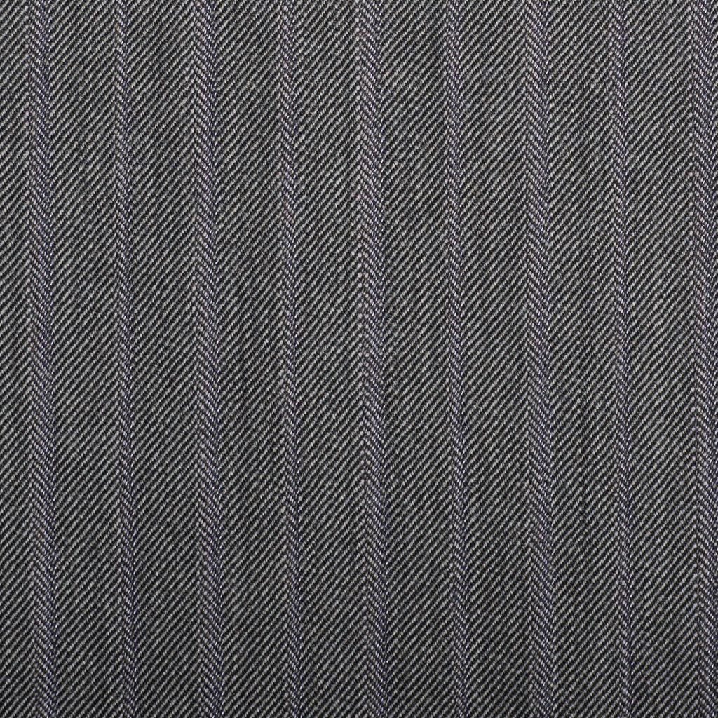 Grey Herringbone With Lilac Stripe Quartz Super 100's Suiting
