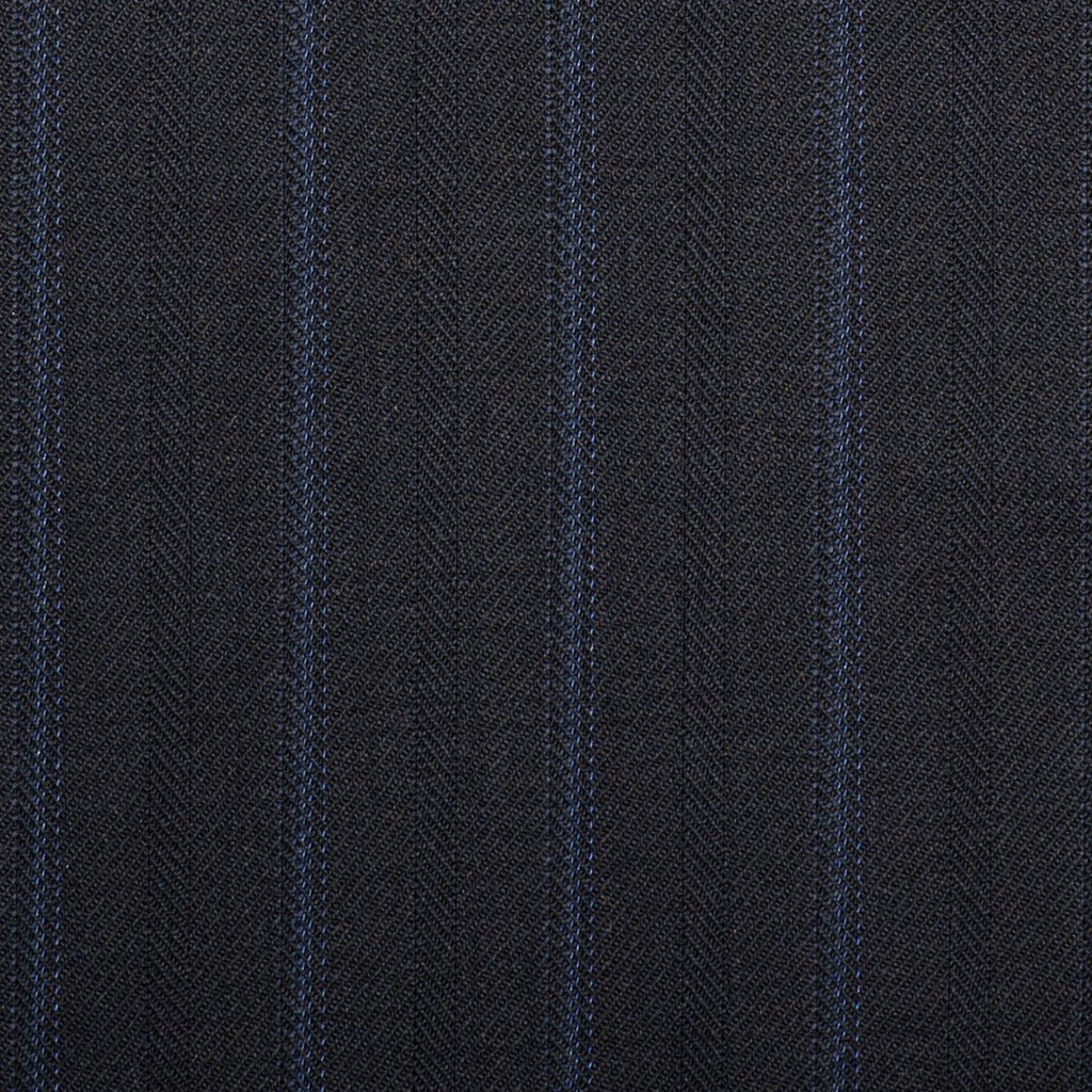 Navy With Blue Twin Stripe Quartz Super 100's Suiting