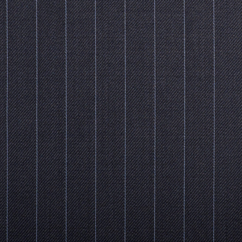 Navy With Blue Stripe Quartz Super 100's Suiting