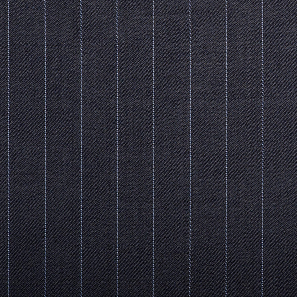 Navy With Blue Stripe Quartz Super 100's Suiting
