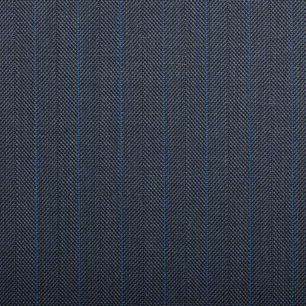 Navy Herringbone With Blue Stripe Quartz Super 100's Suiting