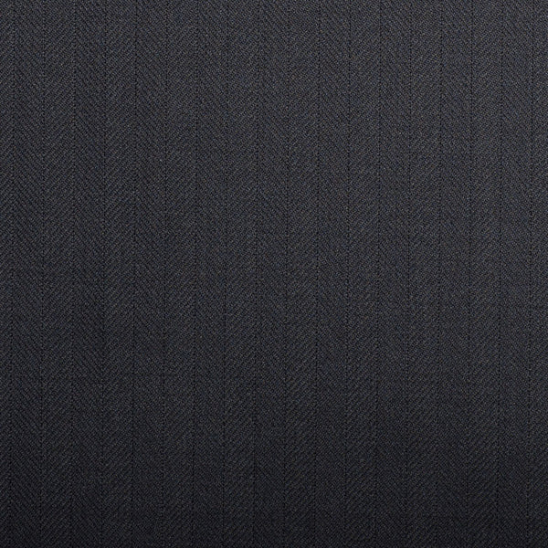 Midnight Navy Herringbone Crystal Super 130's Suiting