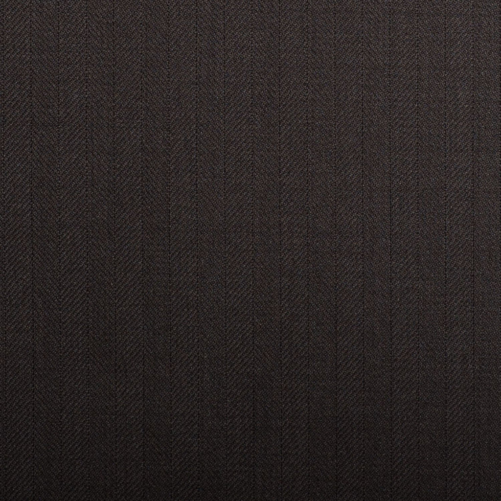 Dark Brown Herringbone Crystal Super 130's Suiting