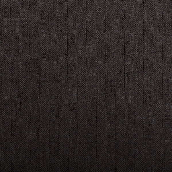 Dark Brown Herringbone Crystal Super 130's Suiting