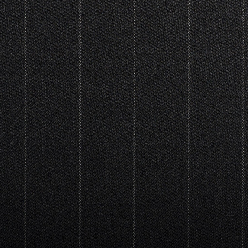 Black Rope Stripe Crystal Super 130's Suiting