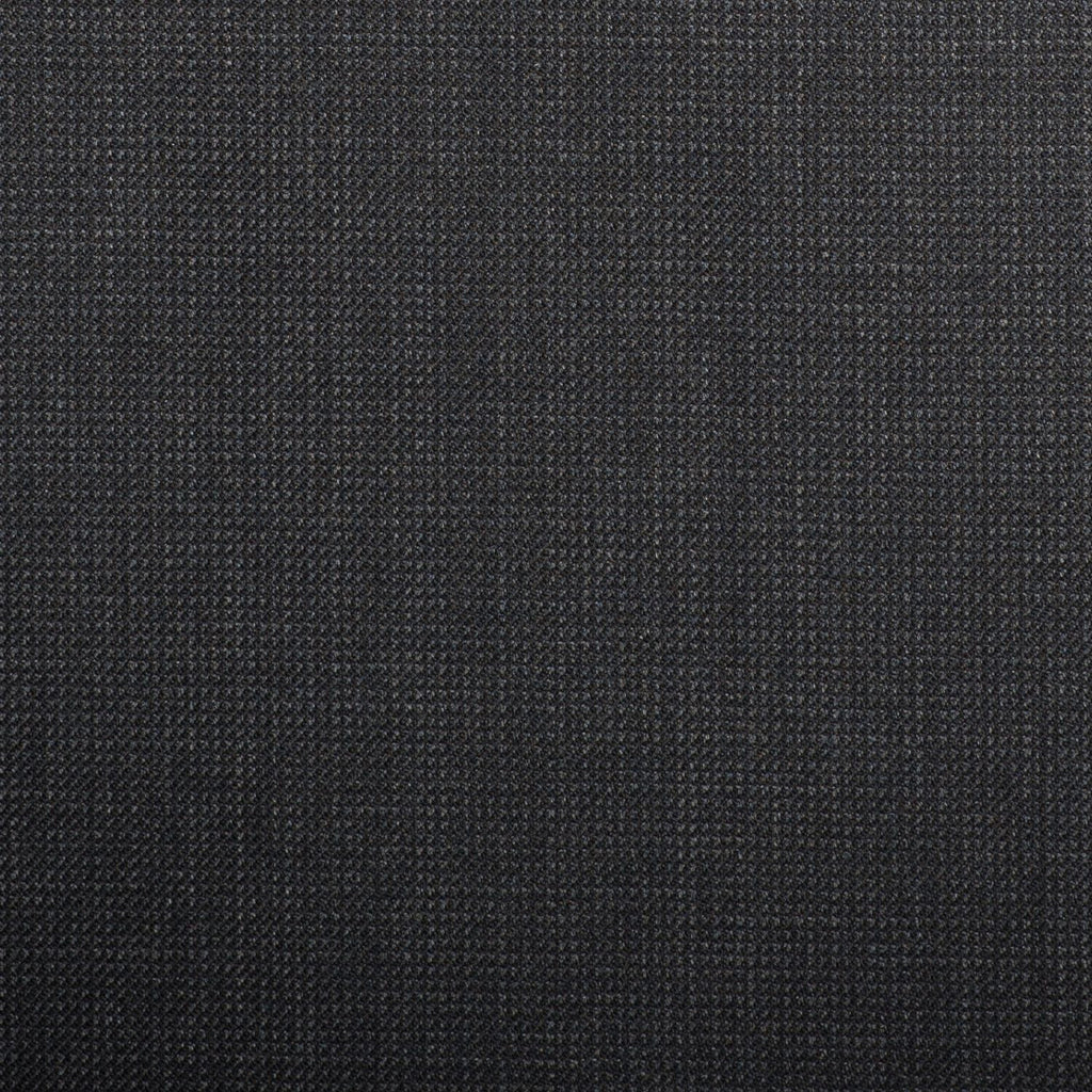 Charcoal Grey And Black Tank Weave Crystal Super 130's Suiting