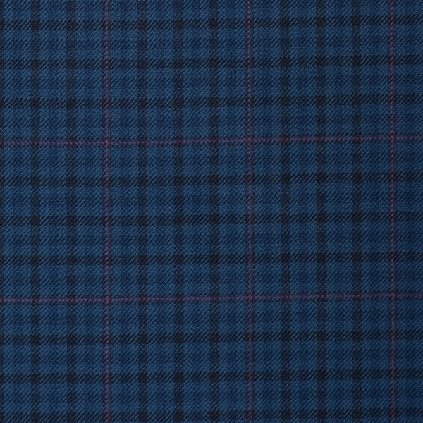 Navy And Black With Pink Overcheck Onyx Super 100's Luxury Jacketing And Suiting's