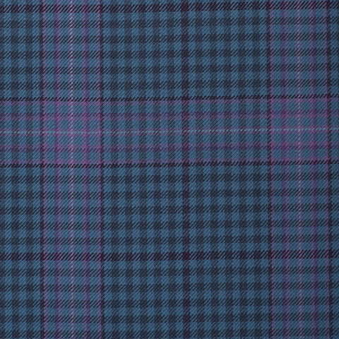 Light/Medium Blue With Lilac Check Onyx Super 100's Luxury Jacketing And Suiting's