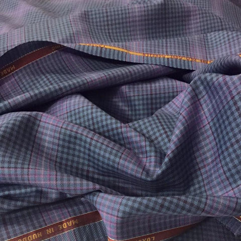 Light Brown/Fawn With Red/Blue Overcheck Onyx Super 100's Luxury Jacketing And Suiting's