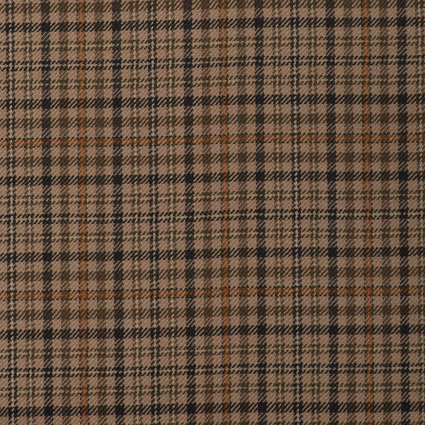 Light/Medium Brown With Orange Check Onyx Super 100's Luxury Jacketing And Suiting's