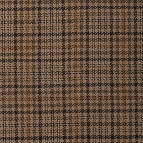 Light/Medium Brown With Orange Check Onyx Super 100's Luxury Jacketing And Suiting's