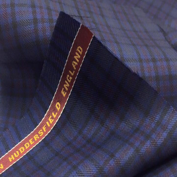 Navy With Black Pink Check Onyx Super 100's Luxury Jacketing And Suiting's