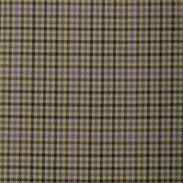 Olive/Light and Dark Green With Purple Overcheck Onyx Super 100's Luxury Jacketing And Suiting's