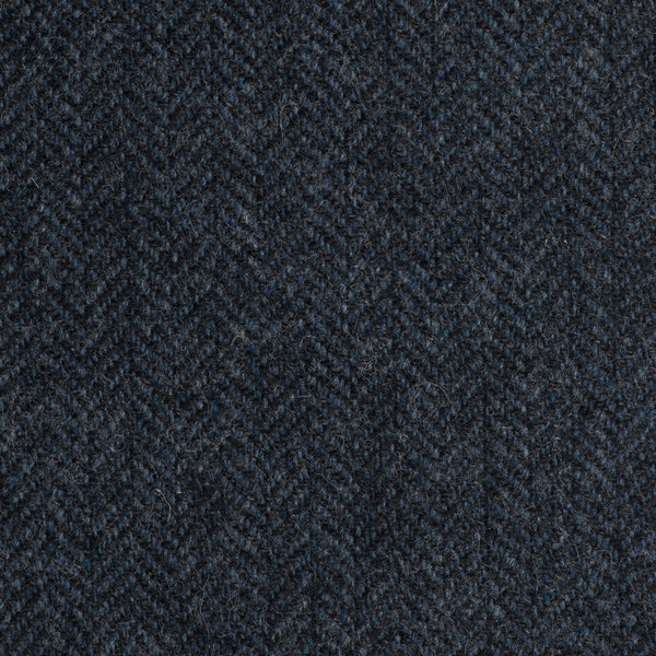 Dark Blue And Black Herringbone Coral Tweed All Wool