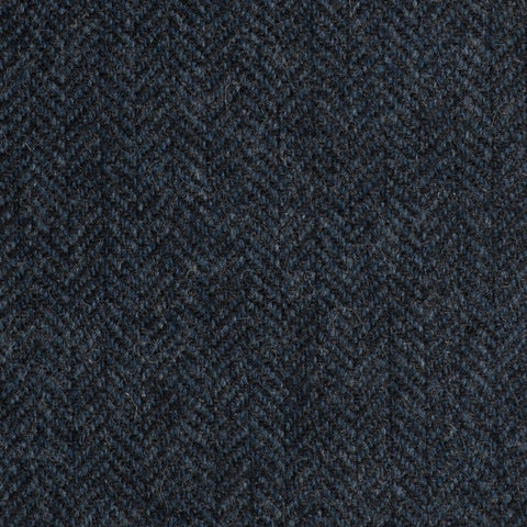 Blue And Black Herringbone Coral Tweed All Wool