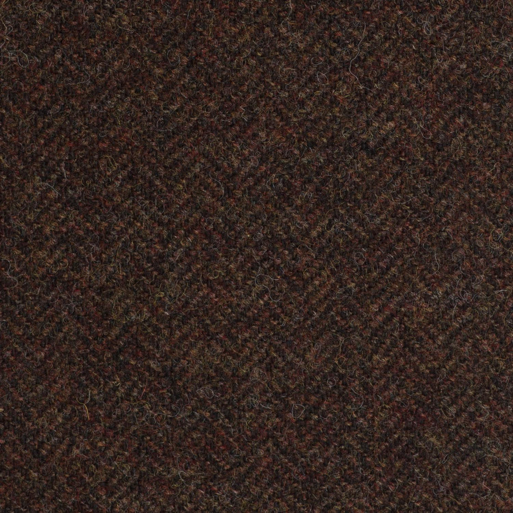 Medium Brown Herringbone Coral Tweed All Wool