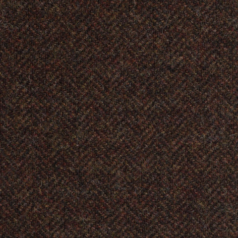 Medium Brown Herringbone Coral Tweed All Wool