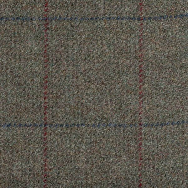 Green With Red And Blue Check Moonstone Tweed All Wool