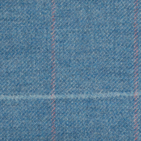 Blue With Dark Navy Check Check Moonstone Tweed All Wool