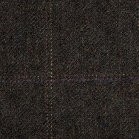 Dark Green With Rust/Gold/Purple Check Moonstone Tweed All Wool