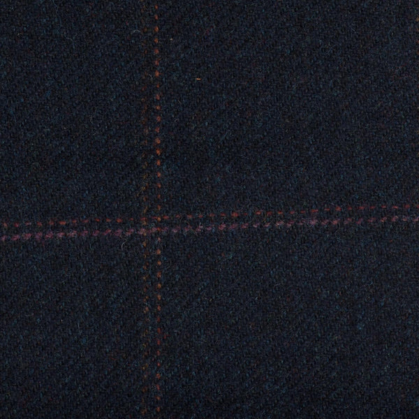 Dark Navy With Red/Pink/Gold Check Moonstone Tweed All Wool