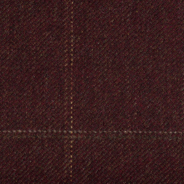 Burgundy With Green/Gold/Silver Check Moonstone Tweed All Wool
