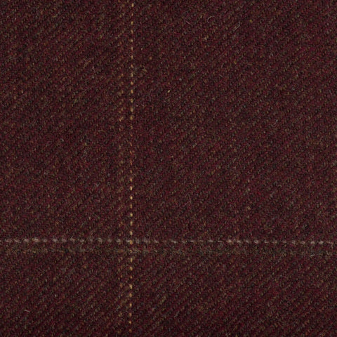 Burgundy With Green/Gold/Silver Check Moonstone Tweed All Wool