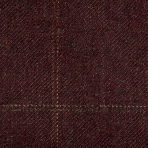 Burgundy Herringbone With Pink/Green Check Moonstone Tweed All Wool