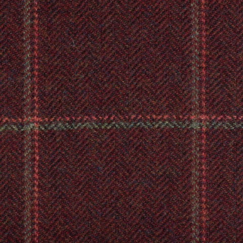 Green With Red And Blue Check Moonstone Tweed All Wool