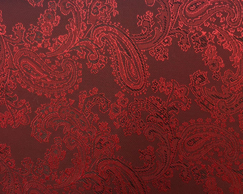 Red And Black Paisley Lining 50% Viscose 50% Acetate