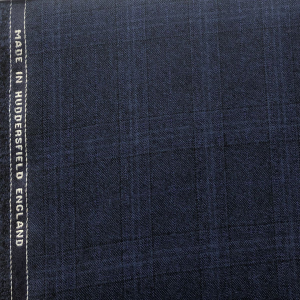 Navy With Black Purple Check Flannel Suiting Jacketing