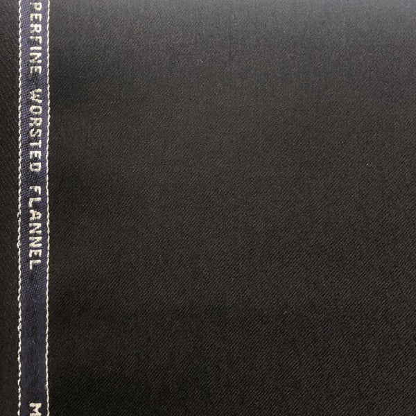 Black Plain Flannel Suiting Jacketing