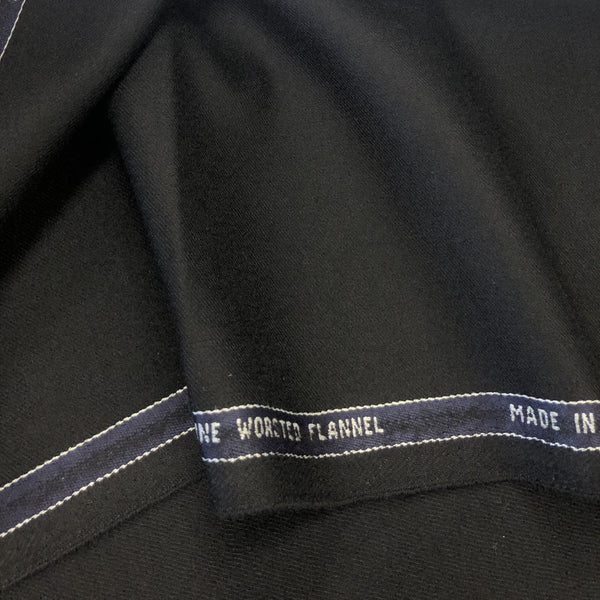 Black Plain Flannel Suiting Jacketing