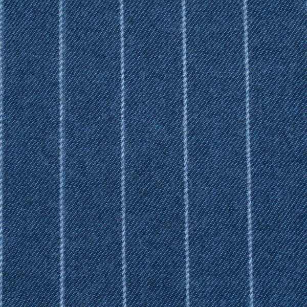Blue Chalk Stripe 100% Merino Flannel Suiting