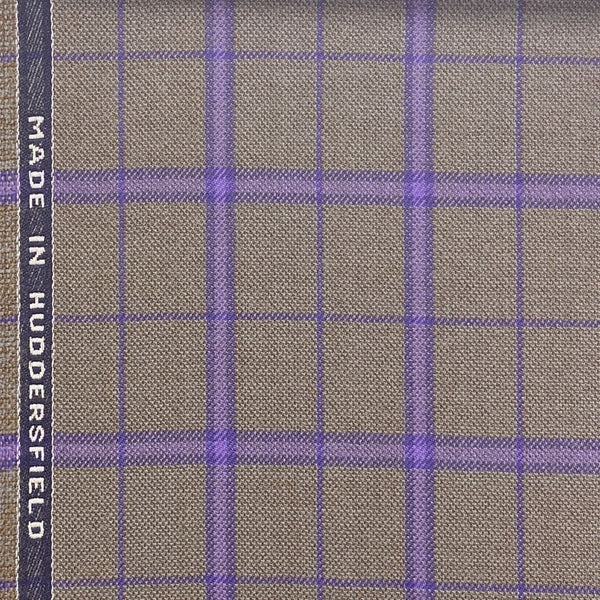 Beige With Purple/Lilac Check