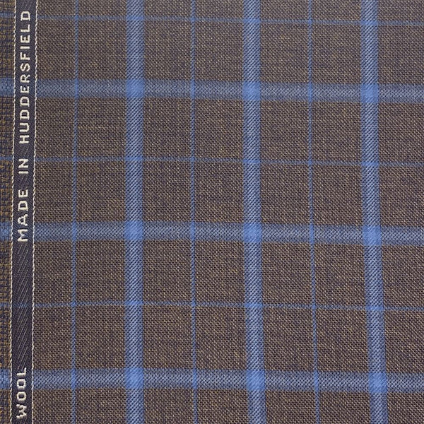 Brown With Blue/Aqua Check