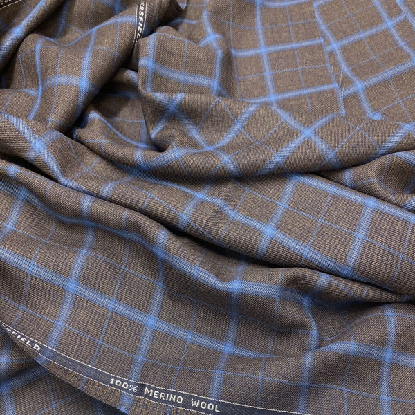 Brown With Blue/Aqua Check