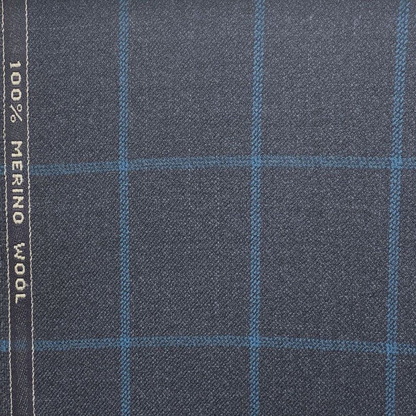 Navy With Teal Check