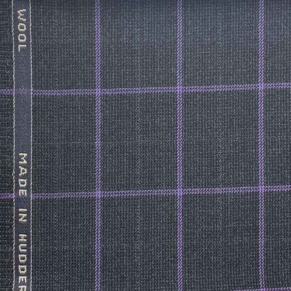Dark Charcoal With Purple Check