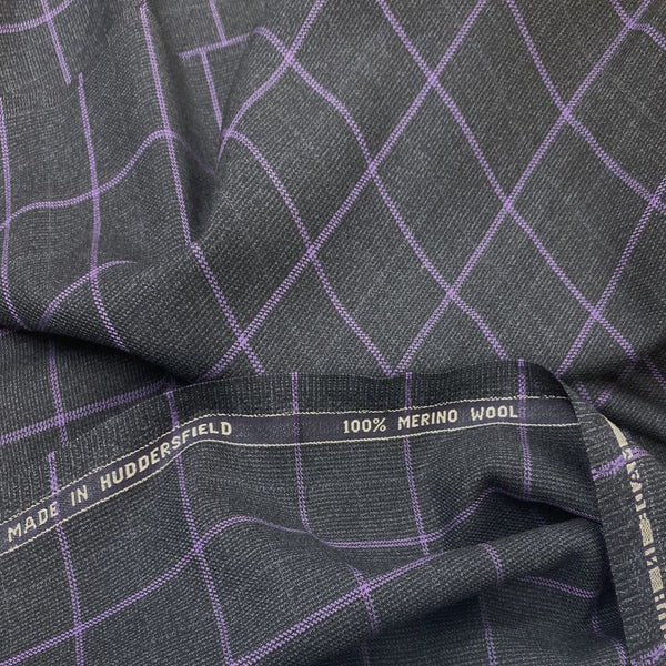 Dark Charcoal With Purple Check