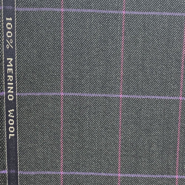 Charcoal With Pink/Lilac Check