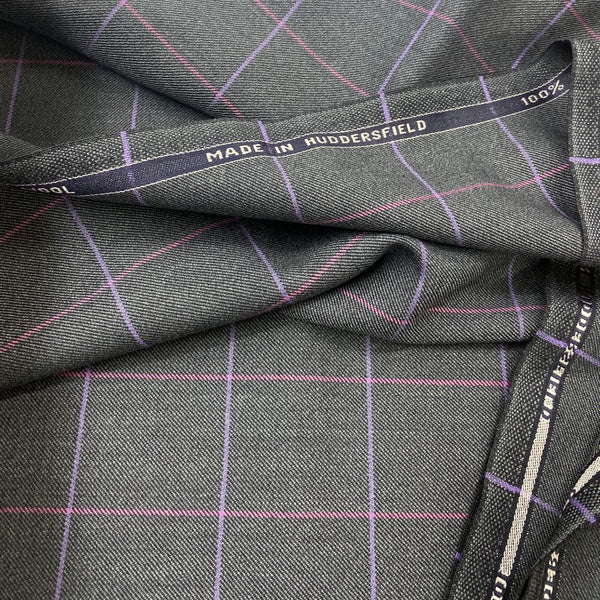 Charcoal With Pink/Lilac Check