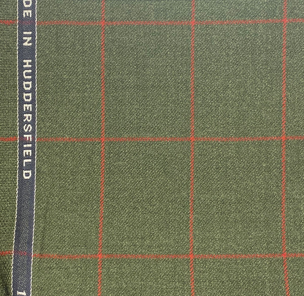 Green With Rose Red Check