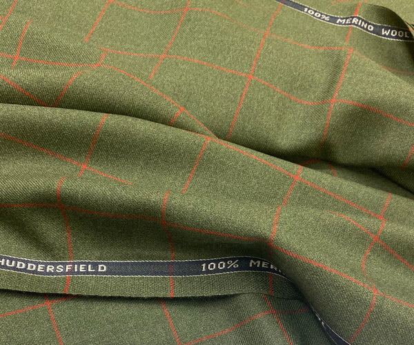 Green With Rose Red Check