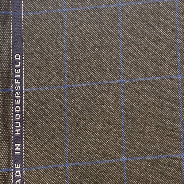 Dark Brown With Blue Check