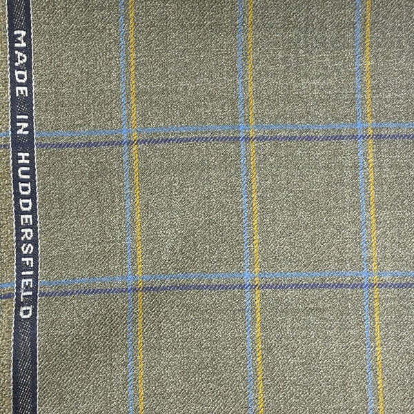 Olive Green With Yellow/Blue/Purple Check